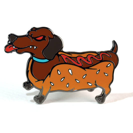Creepy Weiner Dog Pin- Lapel Pin for Pet Lovers , Horror Fans & Pin Collections