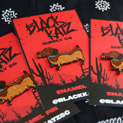 Creepy Weiner Dog Pin- Lapel Pin for Pet Lovers , Horror Fans & Pin Collections