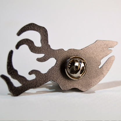 Spooky Blue Deer Skull Pin- Creepy Lapel Pin for Horror Fans and Animal Lovers