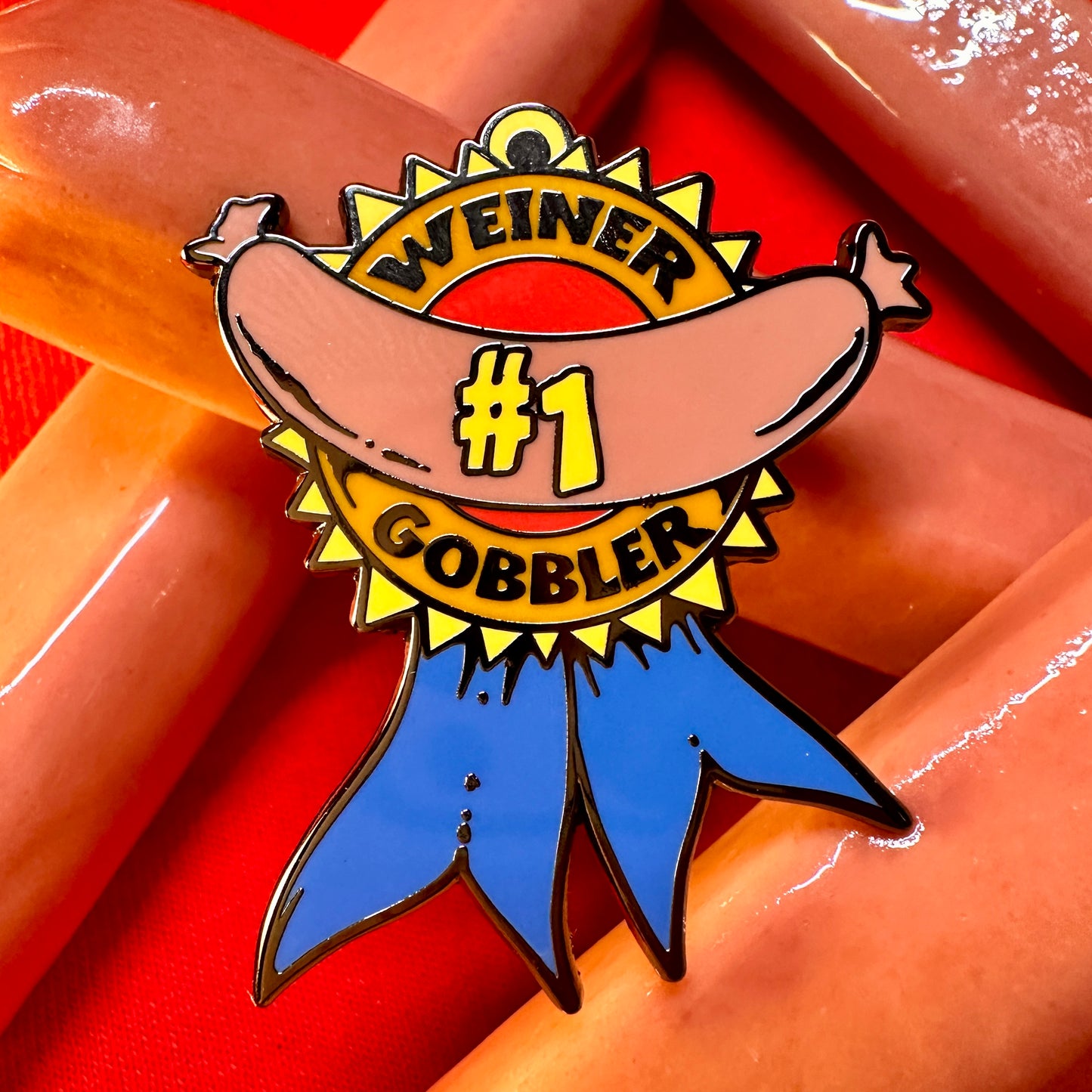 Weiner Gobbler Hard Enamel Pin: Funny fashion gift