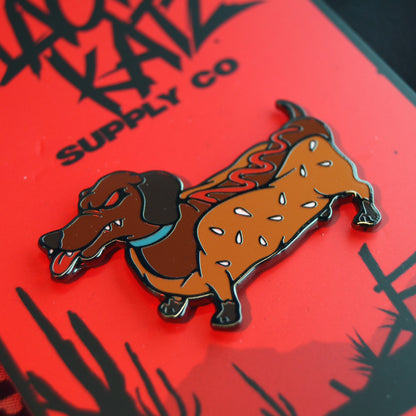 Creepy Weiner Dog Pin- Lapel Pin for Pet Lovers , Horror Fans & Pin Collections