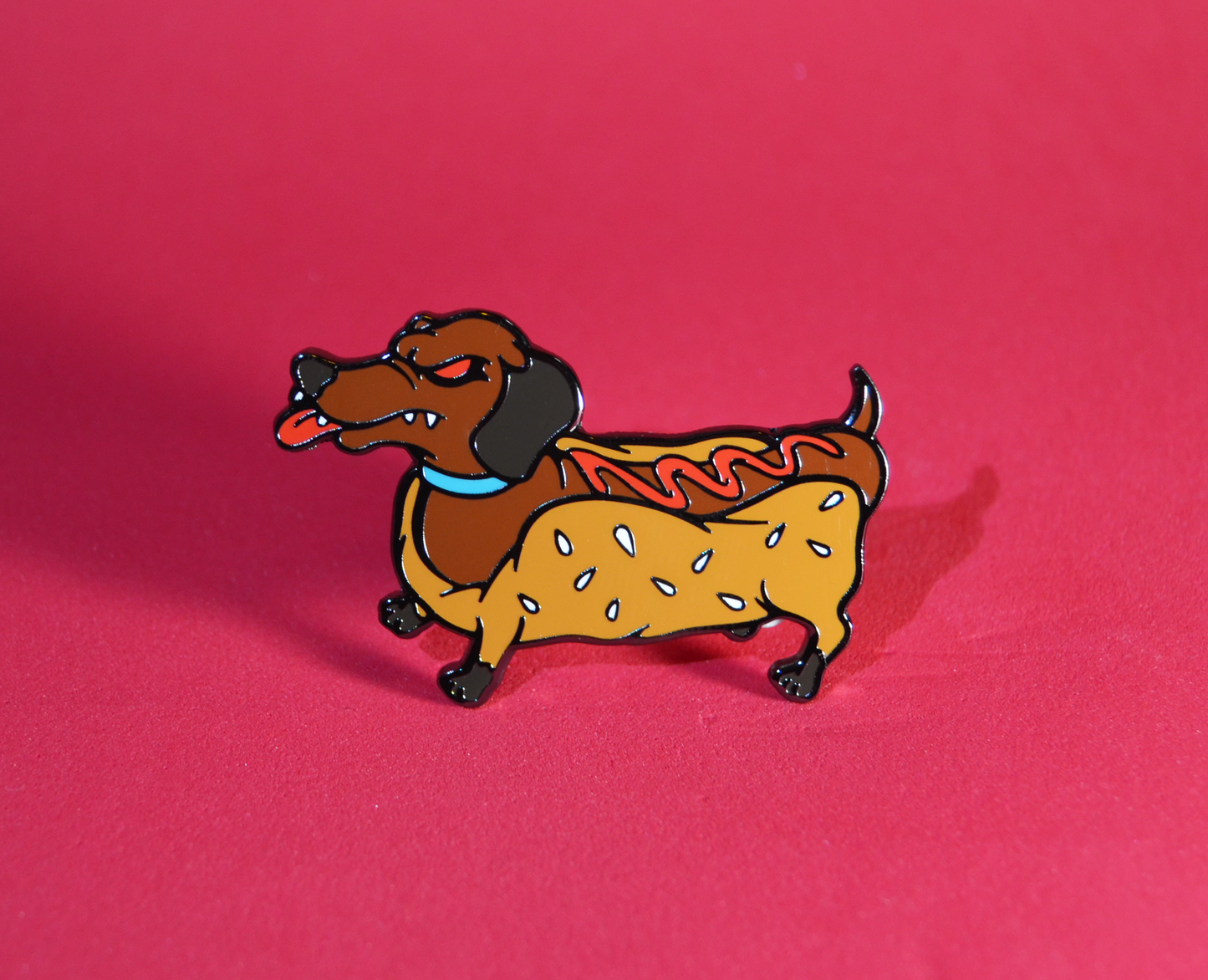 Creepy Weiner Dog Pin- Lapel Pin for Pet Lovers , Horror Fans & Pin Collections