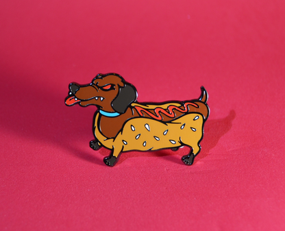 Creepy Weiner Dog Pin- Lapel Pin for Pet Lovers , Horror Fans & Pin Collections