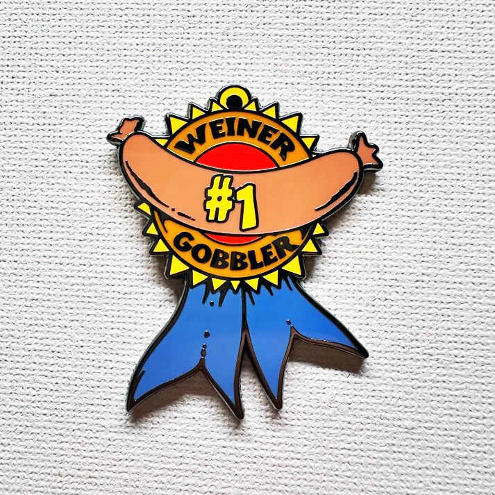 Weiner Gobbler Hard Enamel Pin: Funny fashion gift