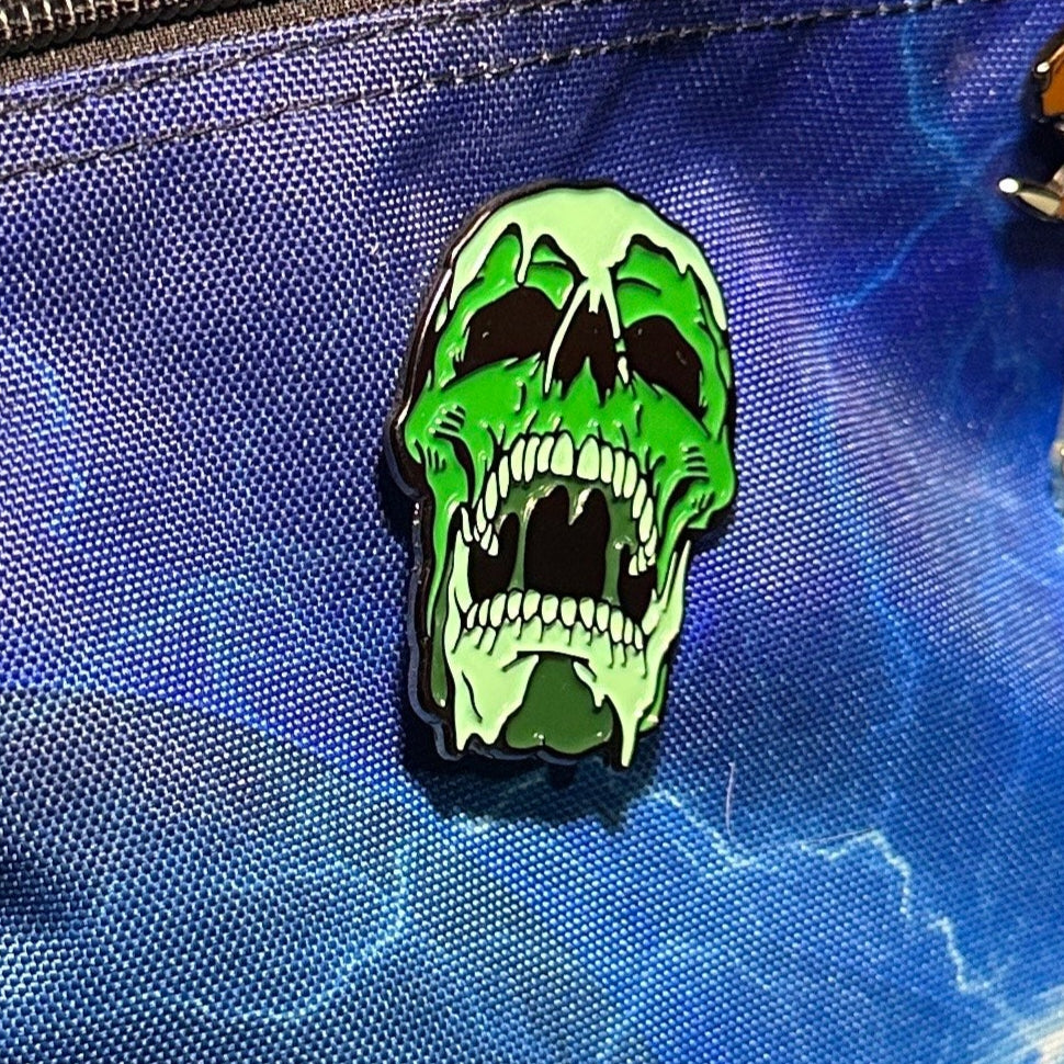 Green Acid Skull  soft enamel lapel pin