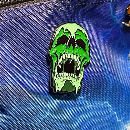 Green Acid Skull  soft enamel lapel pin