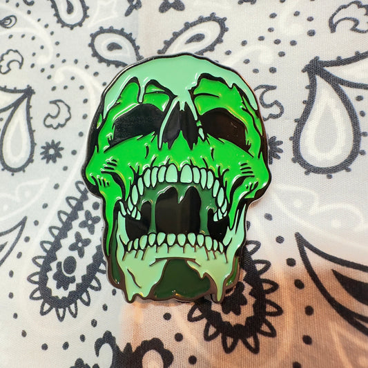 Green Acid Skull  soft enamel lapel pin