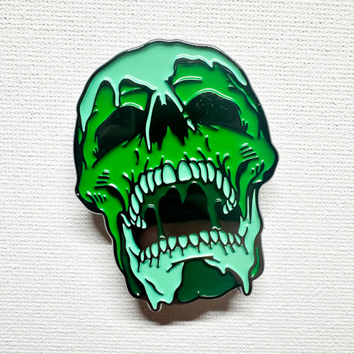 Green Acid Skull  soft enamel lapel pin