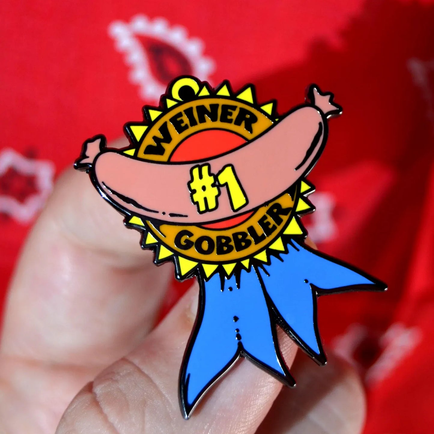 Weiner Gobbler Hard Enamel Pin: Funny fashion gift